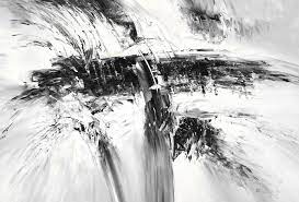 Black White artwork - large abstract painting art for sale