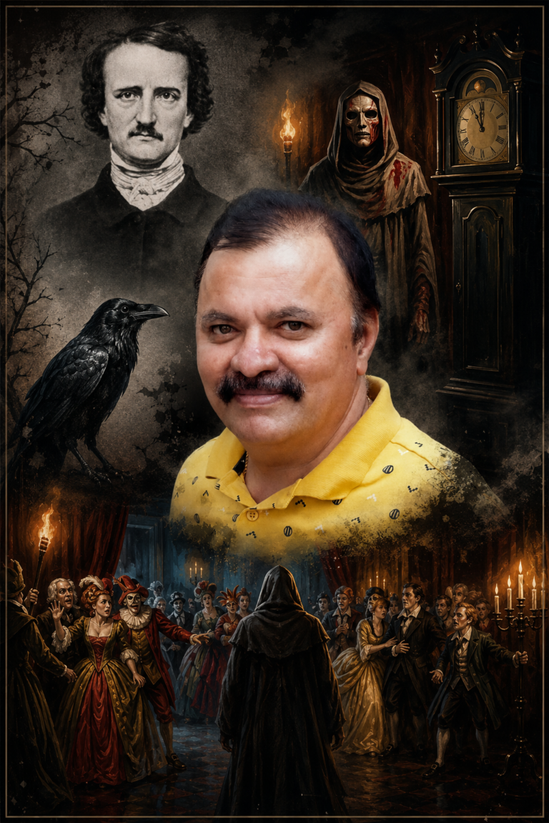 ಎಡ್ಗರ್‌ ಅಲಾನ್‌ ಪೋನ ಕತೆ “ದ ಮಾಸ್ಕ್‌ ಆಫ್‌ ದ ರೆಡ್‌ ಡೆತ್‌” ನ ರೂಪಾಂತರ “ಕೆಂಪು ಮೃತ್ಯುವಿನ ಛದ್ಮವೇಷ”ಬಿ. ವಿ. ರಾಮಪ್ರಸಾದ್ ಅವರಿಂದ