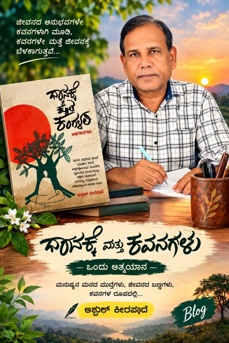 ಅಶ್ಫಾಕ್ ಪೀರಜಾದೆ ಅವರ ಕೃತಿ “ಧ್ಯಾನಕ್ಕೆ ಕೂತ ಕಂಗಳಲಿ” ಒಂದು ಪುಸ್ತಕ ಮೂರು ಅಭಿಪ್ರಾಯ